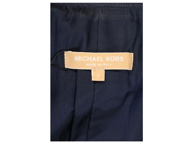 Blazer cropped in denim a maniche corte Michael Kors in cotone blu navy - vista 9