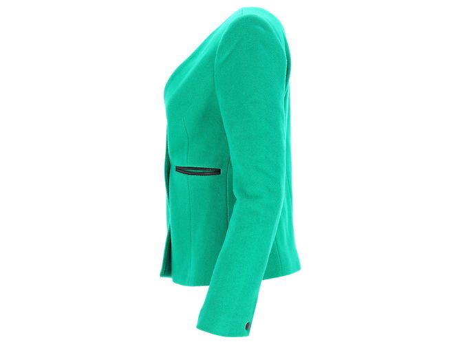 Blazer duplo Sandro Paris com bolsos em lã verde - vista 2
