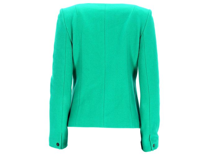 Blazer duplo Sandro Paris com bolsos em lã verde - vista 3