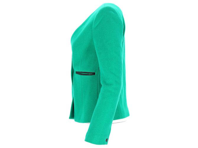 Blazer duplo Sandro Paris com bolsos em lã verde - vista 7