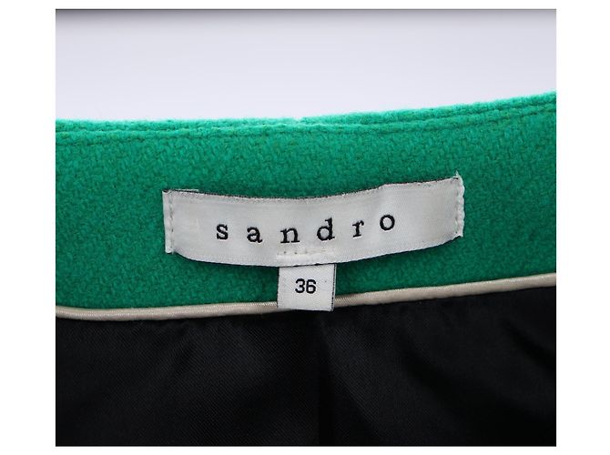 Blazer duplo Sandro Paris com bolsos em lã verde - vista 9