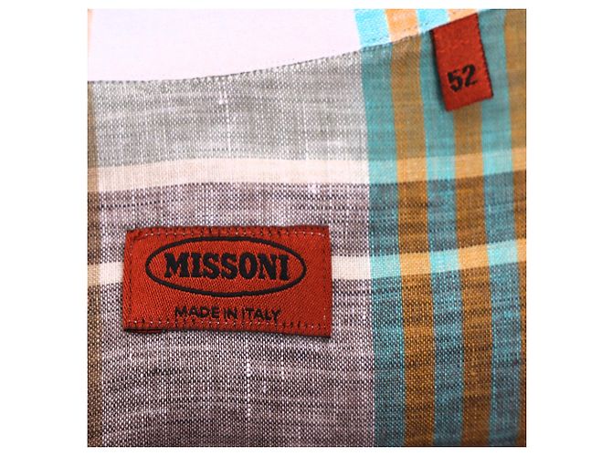 Camicia a quadri con bottoni Missoni in lino multicolore - vista 4