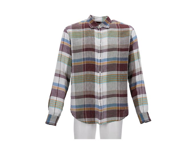 Camicia a quadri con bottoni Missoni in lino multicolore - vista 5