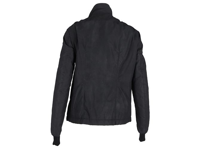 Giacca parka con zip Rick Owens in cotone nero - vista 3