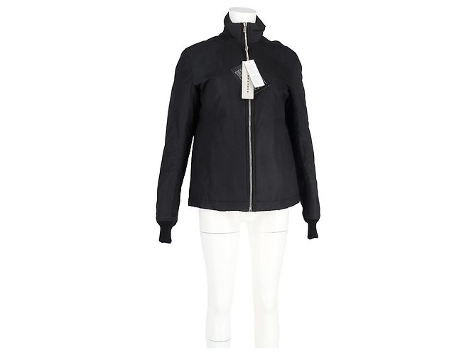 Giacca parka con zip Rick Owens in cotone nero - vista 4