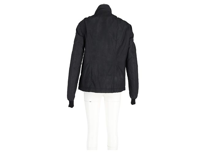Giacca parka con zip Rick Owens in cotone nero - vista 6