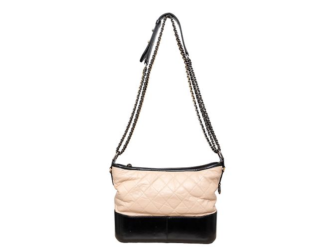 Borsa hobo Gabrielle grande trapuntata di Chanel - anni '10 Marrone Beige - vista 3