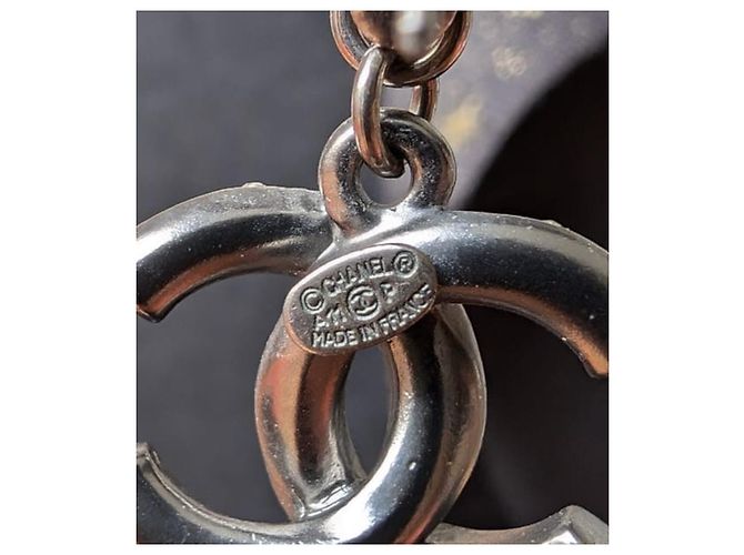 Chanel Orecchini logo CC A11P BHW Catena classica lunga perla cristallo scatola Nero - vista 5