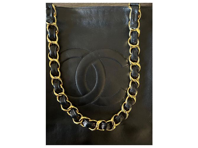 Borsa tote Chanel in pelle nera Nero - vista 11