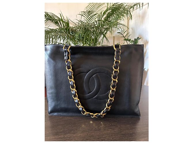 Borsa tote Chanel in pelle nera Nero - vista 2
