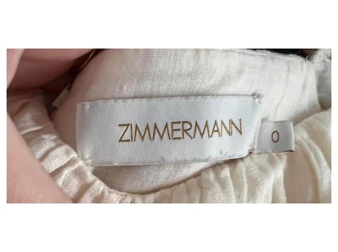 ZIMMERMANN Anneke Maxikleid mit Rüschen und Ausschnitten Größe 1 Beige - Ansicht 2