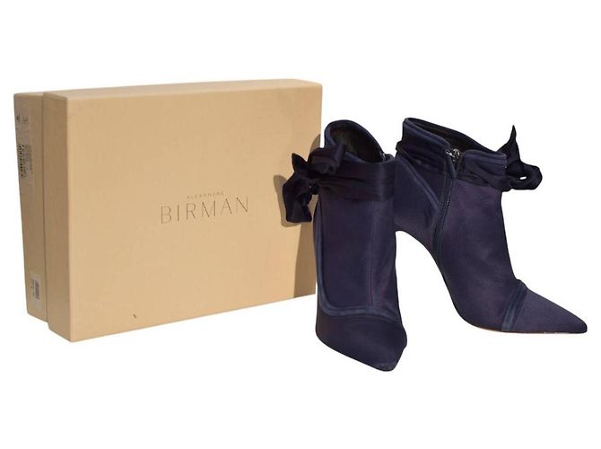 Stivaletti Alexandre Birman in satin blu a punta Taglia 40 - vista 12