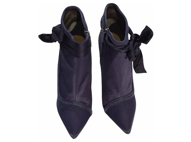 Stivaletti Alexandre Birman in satin blu a punta Taglia 40 - vista 3