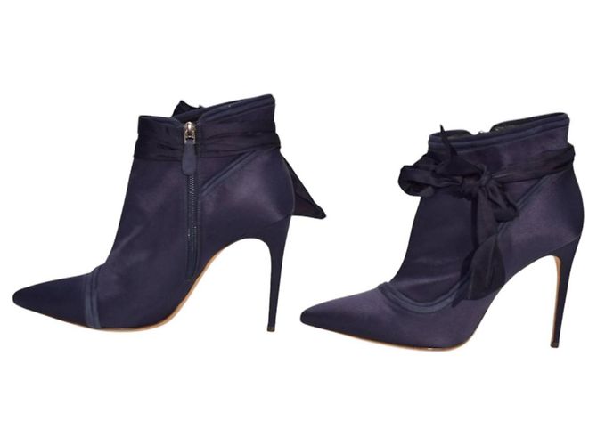 Stivaletti Alexandre Birman in satin blu a punta Taglia 40 - vista 5