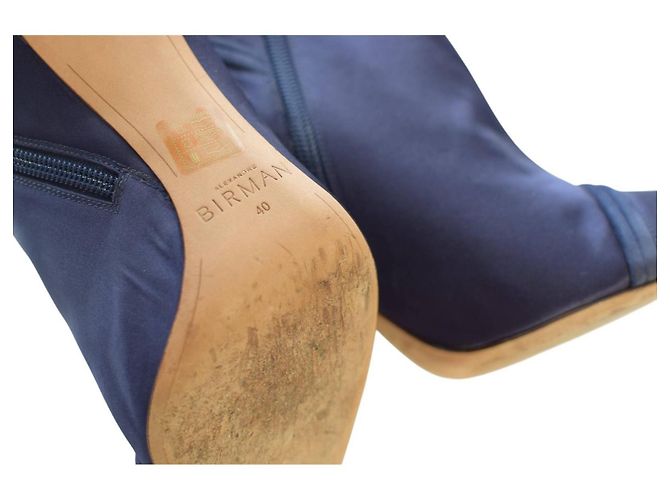 Stivaletti Alexandre Birman in satin blu a punta Taglia 40 - vista 7