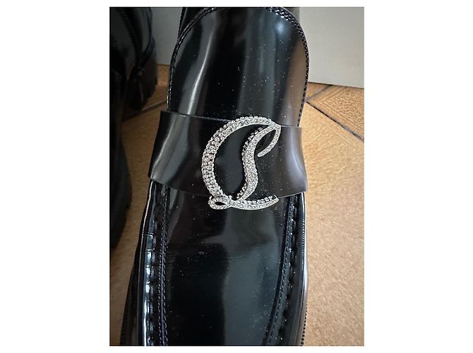 Christian Louboutin Moc Booty Stivaletti in vernice nero 38 - vista 4