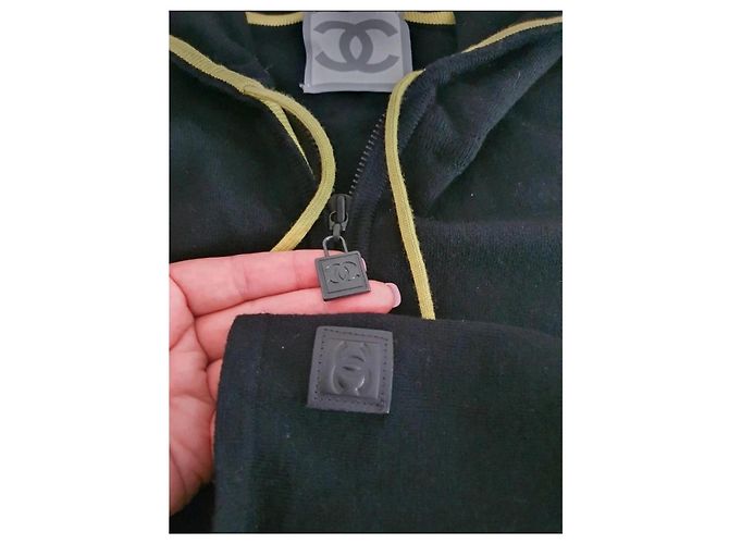 Sudadera de lana Chanel Negro Verde - vista 3