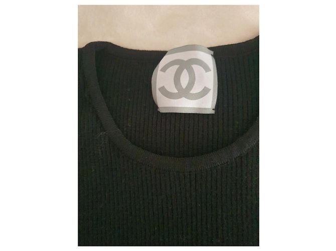 Suéter Chanel de lã preto e branco - vista 6