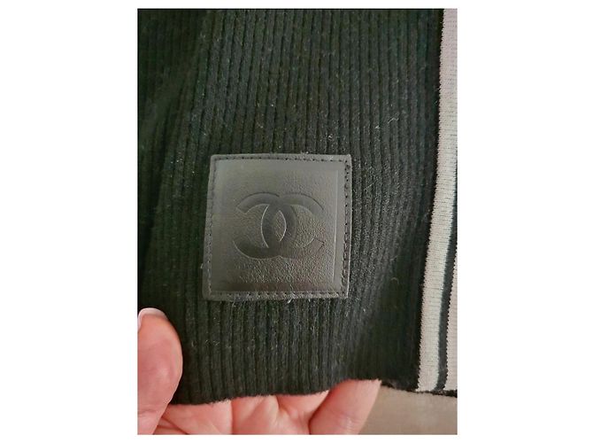 Suéter Chanel de lã preto e branco - vista 9