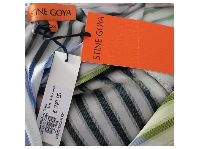 Autre Marque Stine Goya Blackley Blumenstreifen Samtkleid Mehrfarben - Ansicht 7