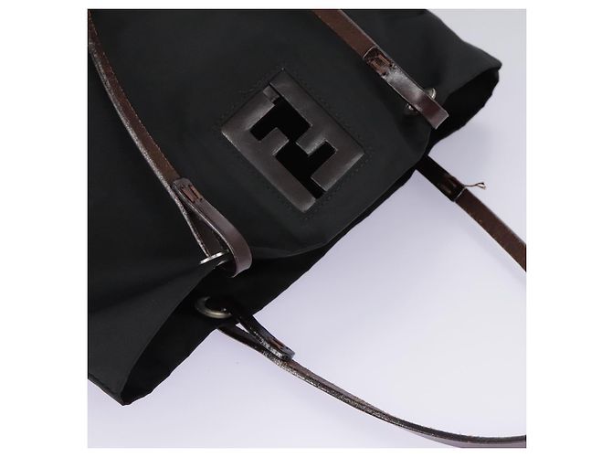 Borsa a mano FENDI in nylon nero Auth ep6199 - vista 6