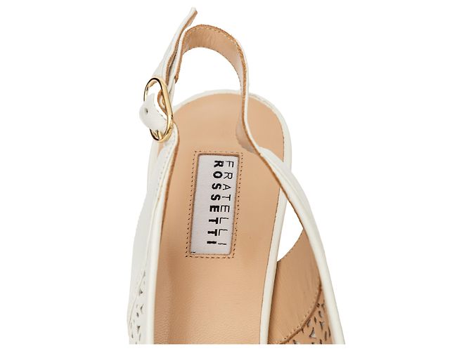 Autre Marque Fratelli Rossetti Perforated Leather Heel Sandals White - view 11