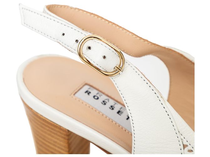 Autre Marque Fratelli Rossetti Perforated Leather Heel Sandals White - view 9