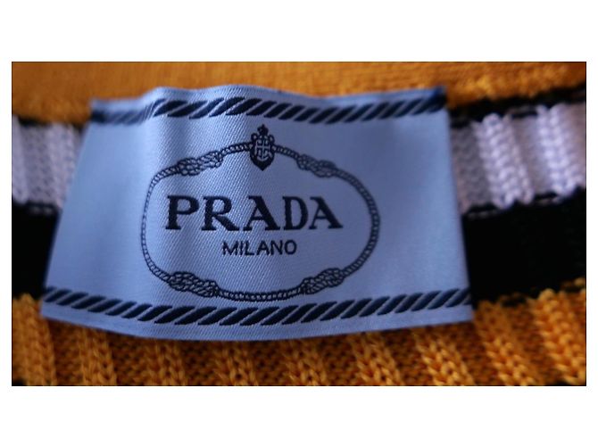 Prada Frühling 2014 Rippstrickrock mit Streifendetails Schwarz - Ansicht 5