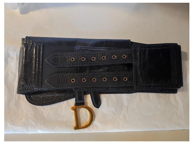 Christian Dior Saddle Gürtel aus Leder schwarz - Ansicht 10