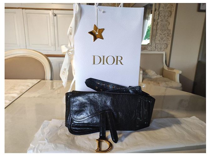 Christian Dior Saddle Gürtel aus Leder schwarz - Ansicht 3