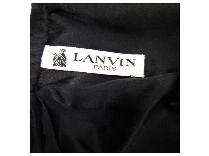 Vestido de seda negra Lanvin Paris Negro - vista 4