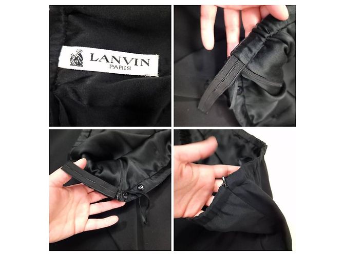 Vestido de seda negra Lanvin Paris Negro - vista 8