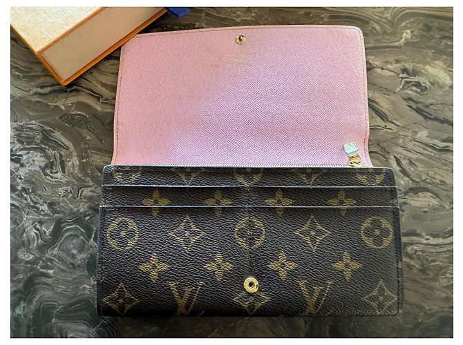 Louis Vuitton Monogram Canvas Illustre Transatlantic Sarah Wallet Pink Brown - view 3