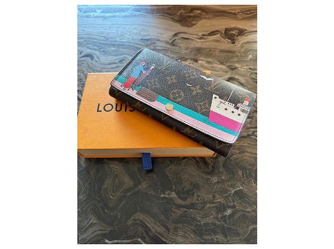 Louis Vuitton Monogram Canvas Illustre Transatlantic Sarah Wallet Pink Brown - view 7