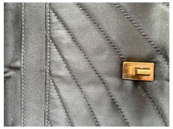 Mademoiselle Clutch da sera Chanel in raso damascato nero - vista 6