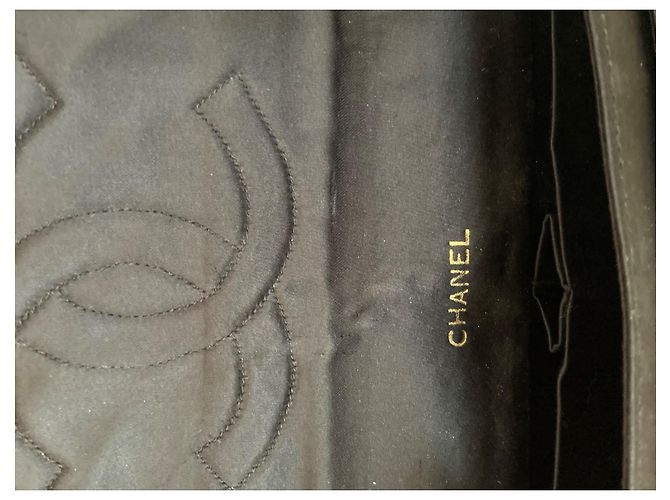 Mademoiselle Clutch da sera Chanel in raso damascato nero - vista 8