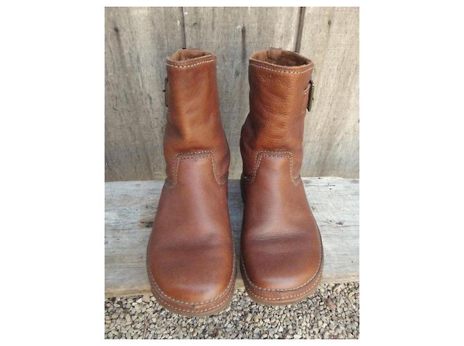Autre Marque Botines Fitflop de cuero marrón claro - vista 4