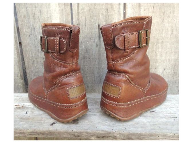 Autre Marque Botines Fitflop de cuero marrón claro - vista 5