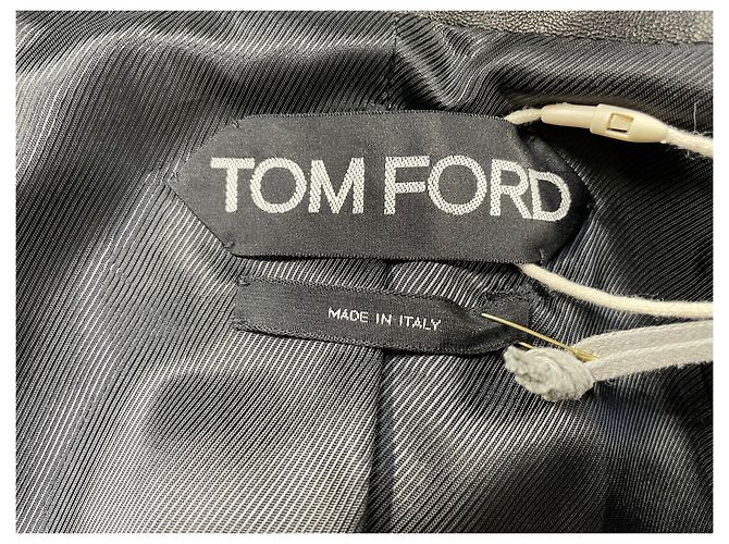 Tom Ford Single-Breasted Blazer with Pockets in Black Leather - view 18