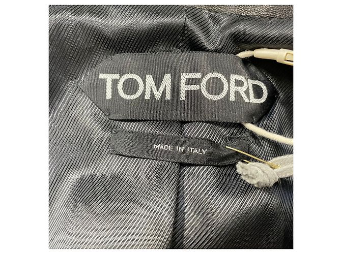 Tom Ford Single-Breasted Blazer with Pockets in Black Leather - view 9