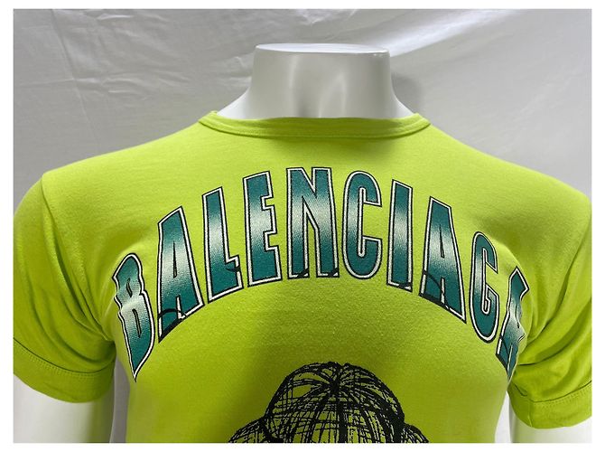 Camiseta de cuello redondo en algodón verde con estampado gráfico de Balenciaga Parfums - vista 9