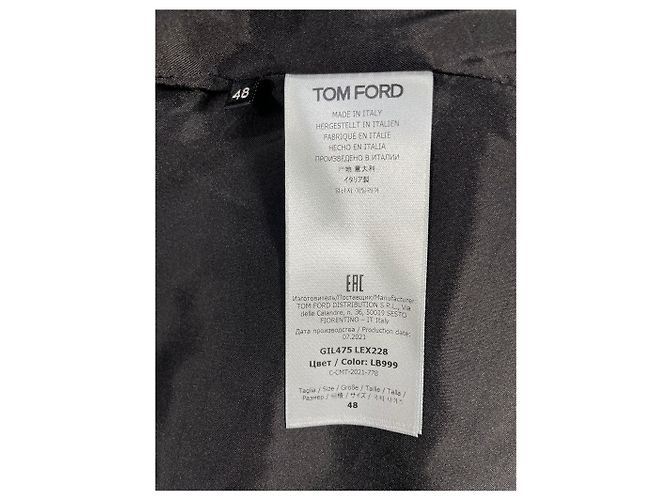 Tom Ford Single-Breasted Blazer with Pockets in Black Leather - view 12