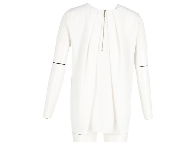 T-shirt in cotone bianco a maniche corte in pizzo di Michael Kors - vista 6