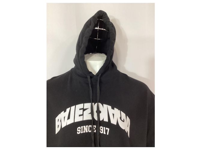 Everyday Balenciaga Back Flip Logo Hoodie aus schwarzer Baumwolle - Ansicht 12