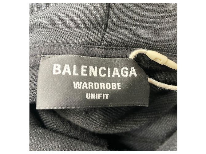 Everyday Balenciaga Back Flip Logo Hoodie aus schwarzer Baumwolle - Ansicht 3