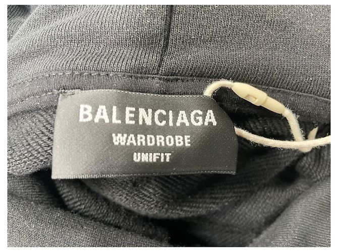 Everyday Balenciaga Back Flip Logo Hoodie aus schwarzer Baumwolle - Ansicht 9
