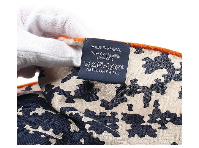 Hermès Hermes Silk Cashmere Scarf Brown Beige - view 3