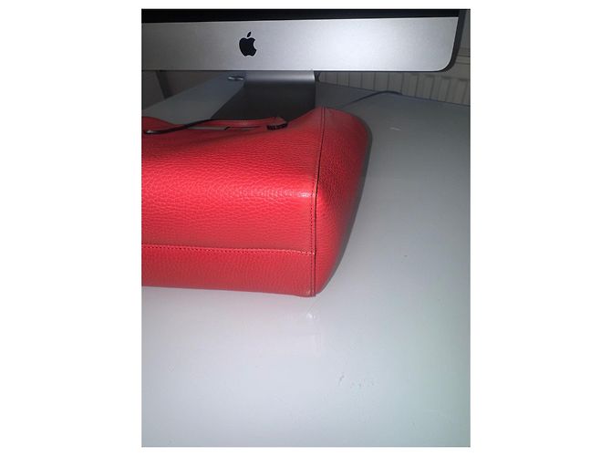 Borsa tote Gucci Swing Teddy Bear rossa in pelle Rosso - vista 11
