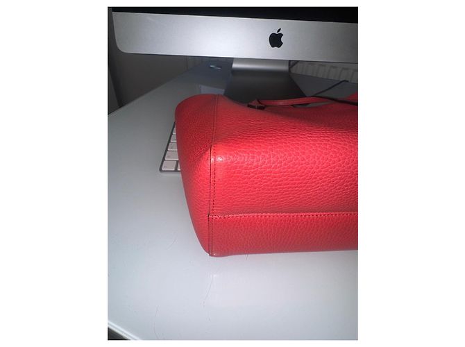 Borsa tote Gucci Swing Teddy Bear rossa in pelle Rosso - vista 12