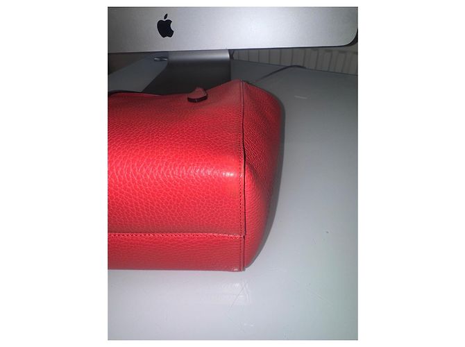 Borsa tote Gucci Swing Teddy Bear rossa in pelle Rosso - vista 13